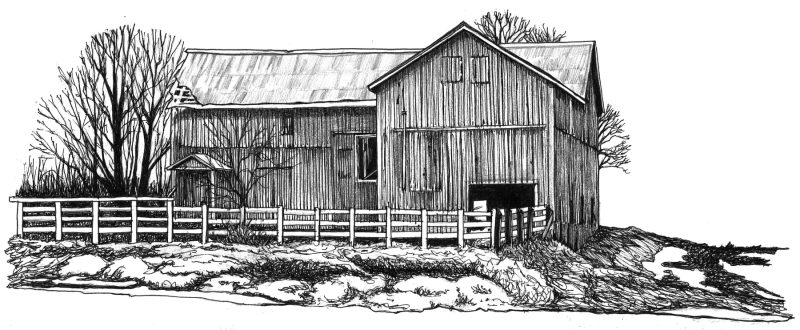 Barn Sketch from Changing Season